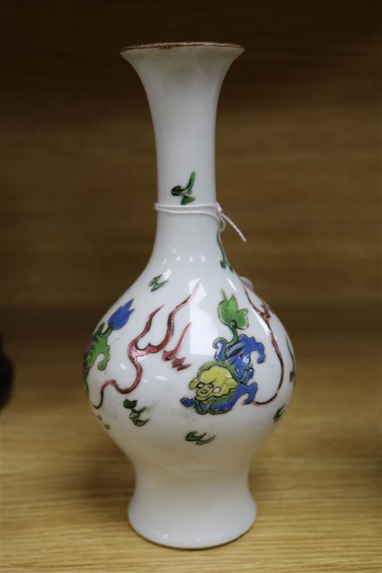 A Chinese 19th century bottle vase height 20.5cm